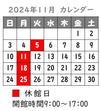 11月開館日