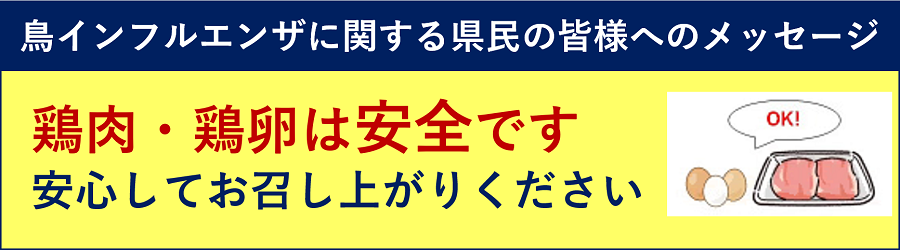 鶏肉・鶏卵は安全です！安心してお召し上がりください