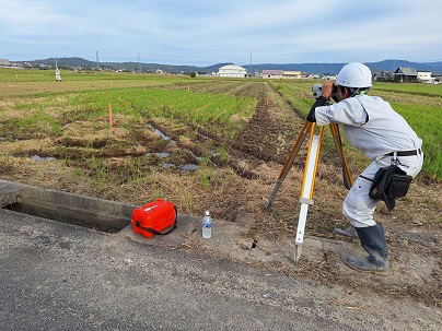 公共工事現場での測量実習